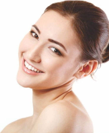 Illustrative photograph of facial features and neck